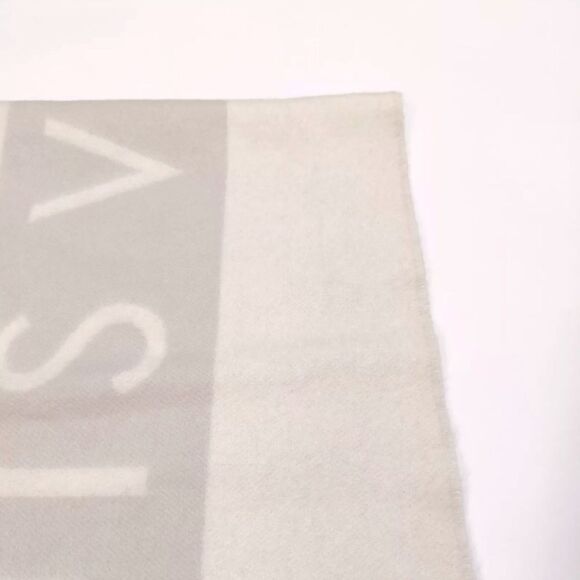 Auth Louis Vuitton Neutrals White / Ivory Gray / Beige Cashmere Baroda Scarf - Picture 3 of 7